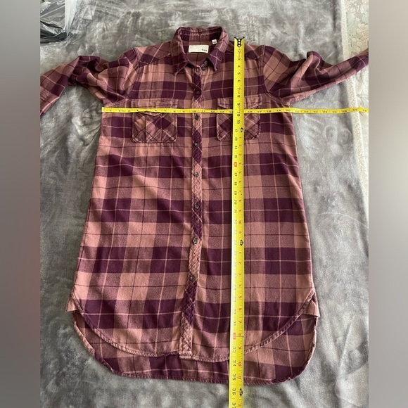 Aritzia Wilfred Free Veronika Buffalo Check Dress Size S Flannel Oversized Soft - Picture 9 of 12